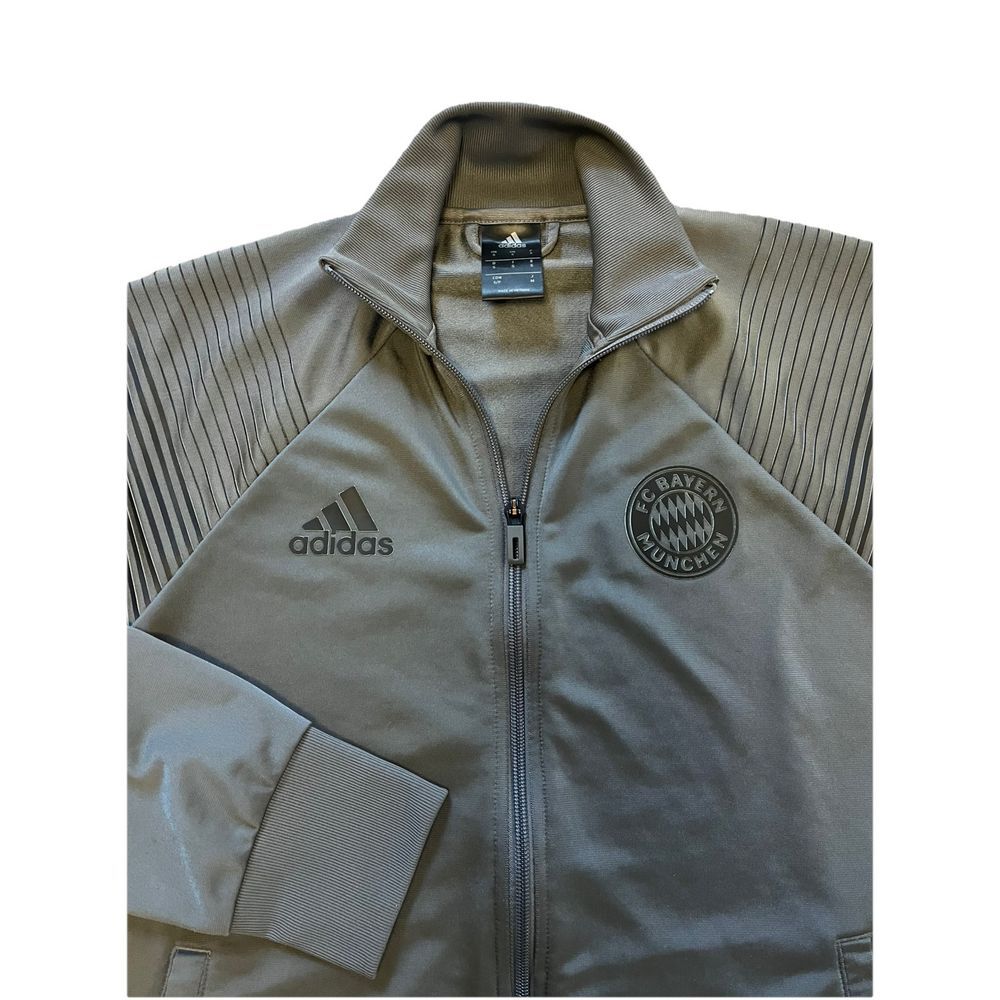 Adidas Bayern Munich München Full Zip Track Jacket Gray CW7332 Men's Small